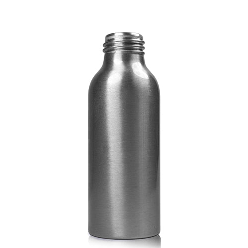 100ml Brushed Aluminium Bottle (24mm neck) (No Cap)