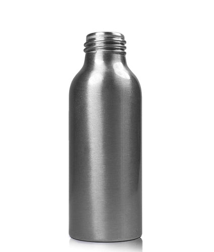 100ml Brushed Aluminium Bottle With White Atomiser Spray