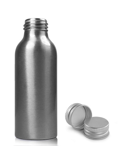 100ml Brushed Aluminium Bottle With Metal Cap