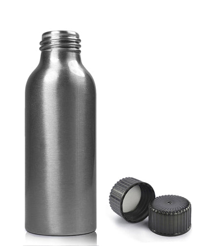 100ml Brushed Aluminium Bottle with plastic cap