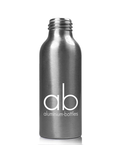 100ml Brushed Aluminium Bottle With label