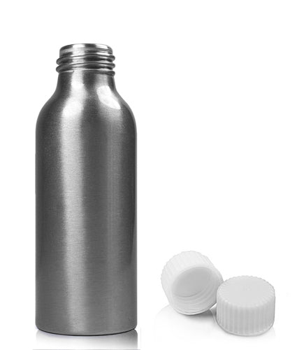 100ml Brushed Aluminium Bottle With Plastic Cap