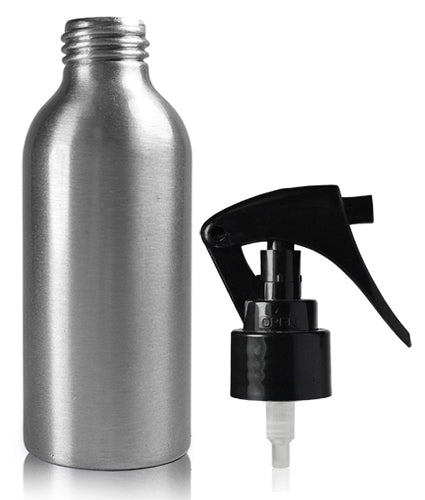 125ml Aluminium Bottle With Black Mini Trigger Spray