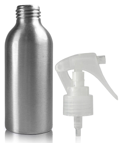 125ml Aluminium Bottle With Natural Mini Trigger Spray