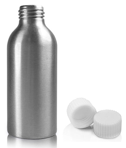 125ml Aluminium Bottle With White Screw Cap