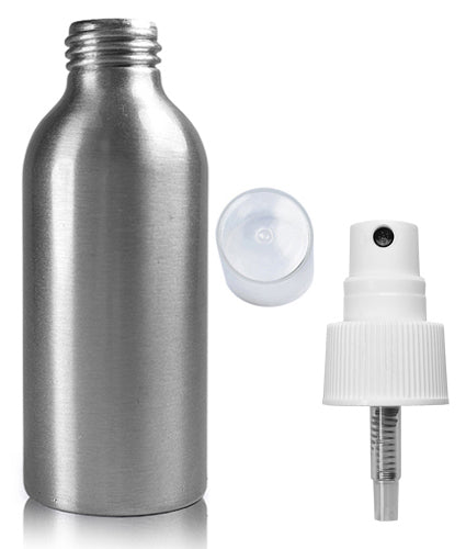 125ml Aluminium Bottle With Standard White Atomiser Spray