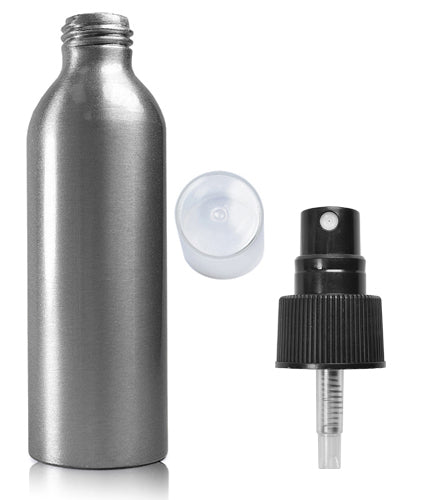 150ml Aluminium Bottle With Standard Black Atomiser Spray
