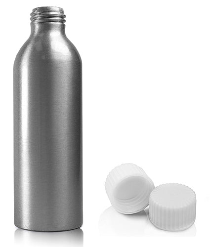 150ml Aluminium Bottle With White Screw Cap