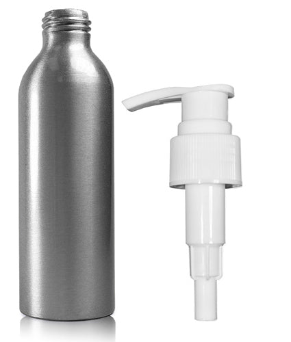 150ml Aluminium Bottle With White Lotion Pump