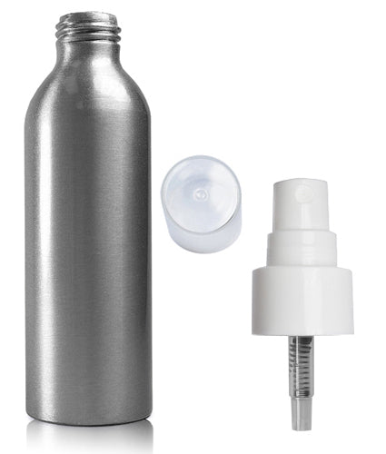 150ml Aluminium Bottle With Smooth White Atomiser Spray