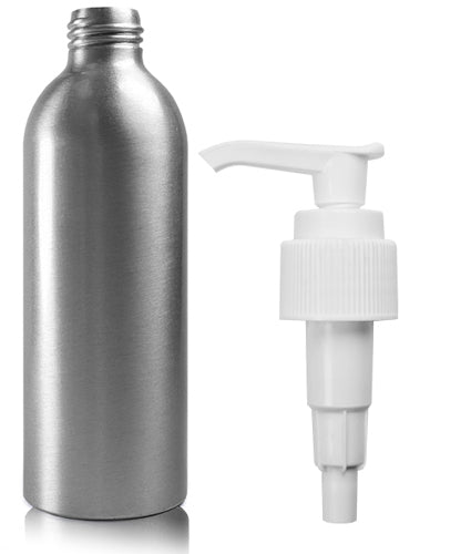 200ml Aluminium Bottle With White Lotion Pump