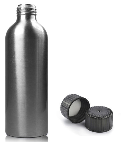 200ml Brushed Aluminium Bottle With Plastic Cap