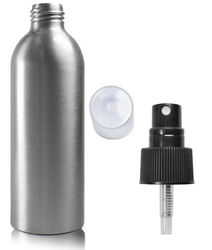 200ml Aluminium Bottle With Black Atomiser Spray