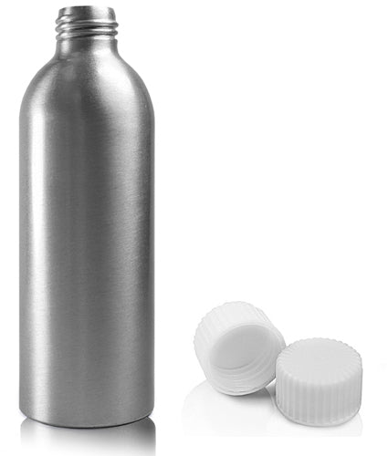 200ml Aluminium Bottle With White Screw Cap