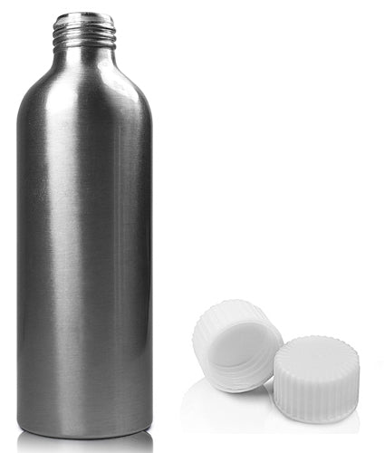 200ml Brushed Aluminium Bottle With Plastic Cap