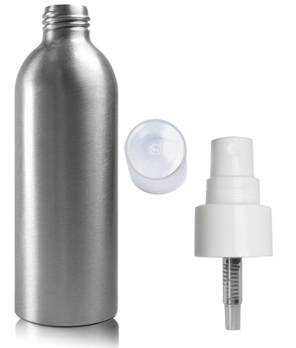 200ml Aluminium Bottle With Smooth White Atomiser Spray