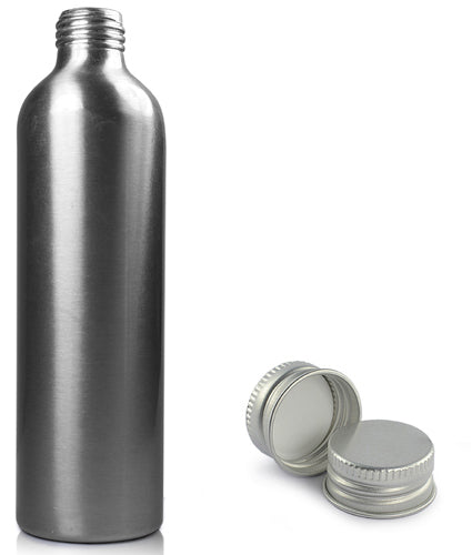 250ml Brushed Aluminium Bottle With Metal Cap