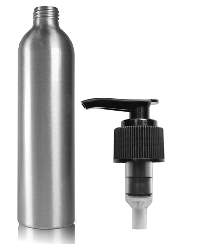 300ml Aluminium Bottle With Black Lotion Pump