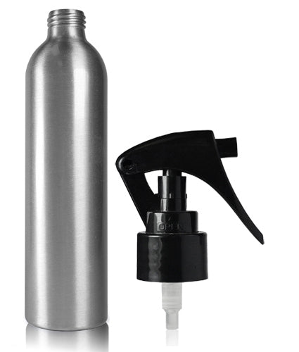 300ml Aluminium Bottle With Black Mini Trigger Spray