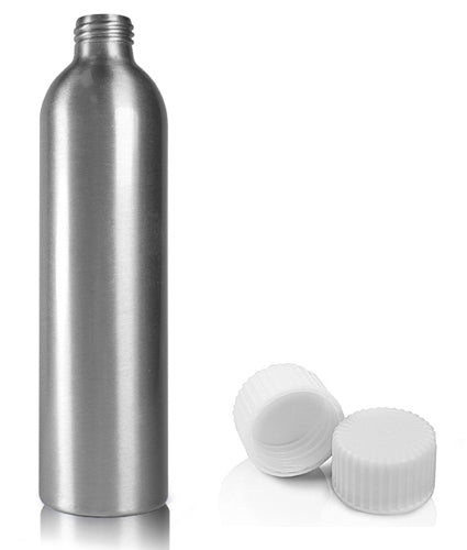 300ml Aluminium Bottle With White Screw Cap
