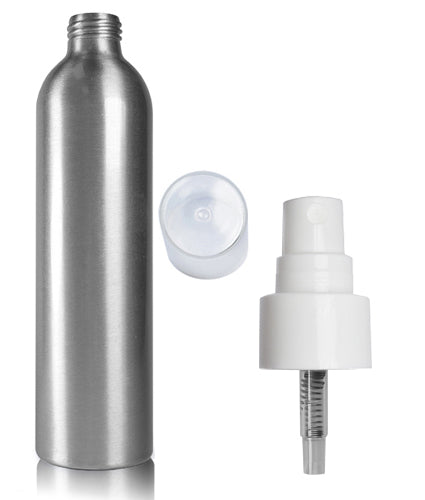 300ml Aluminium Bottle With Smooth White Atomiser Spray