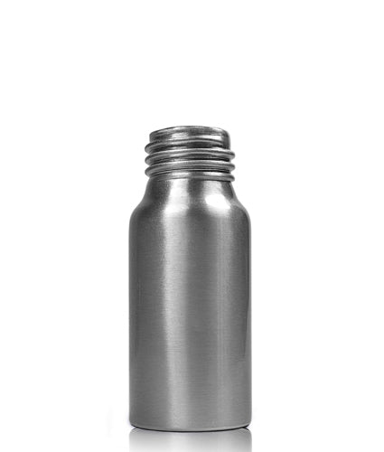 30ml Brushed Aluminium Bottle With Gold & White Atomiser Spray