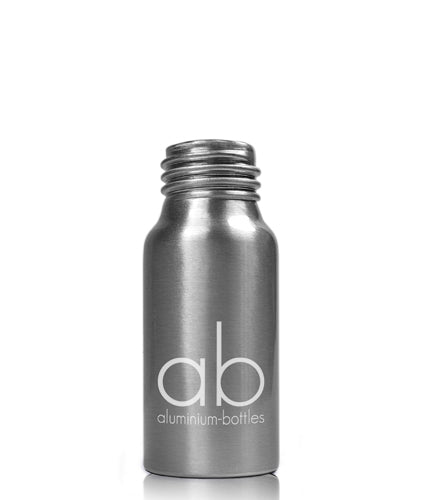 30ml Brushed Aluminium Bottle With Gold & White Atomiser Spray