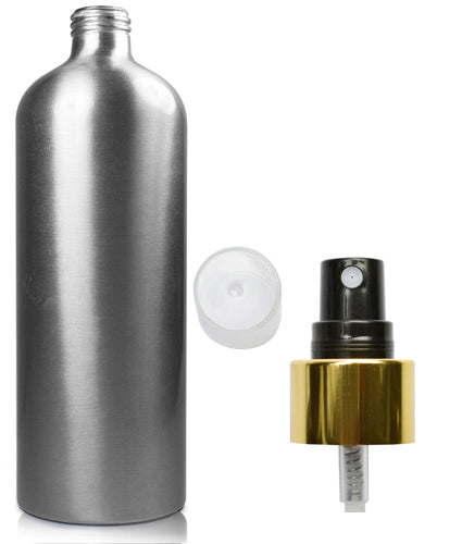 500ml Brushed Aluminium Bottle With Glossy Atomiser