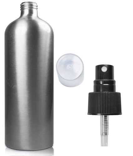 500ml Brushed Aluminium Bottle With Atomiser Spray