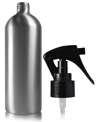 500ml Aluminium Bottle With Black Mini Trigger Spray