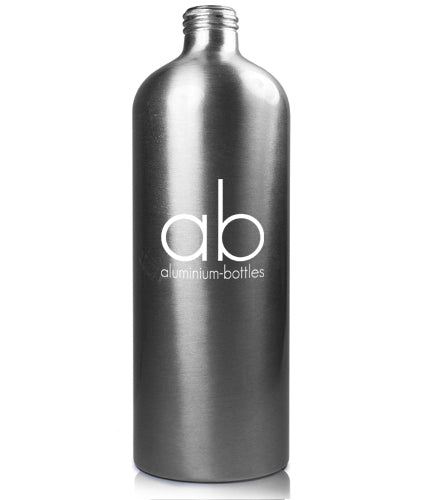 500ml Brushed Aluminium Bottle With Black & Silver Atomiser