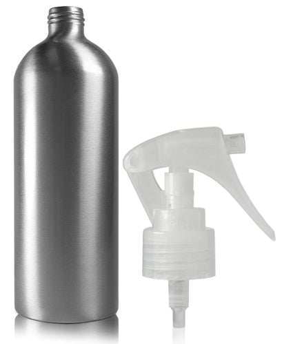 500ml Aluminium Bottle With Natural Mini Trigger Spray