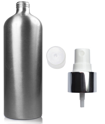 500ml Brushed Aluminium Bottle With Glossy Atomiser
