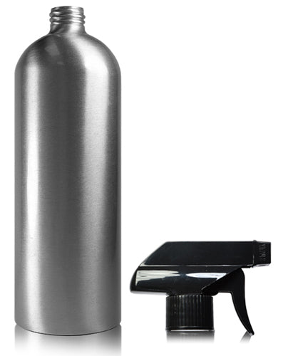 1 Litre Aluminium Bottle With Black Trigger Spray