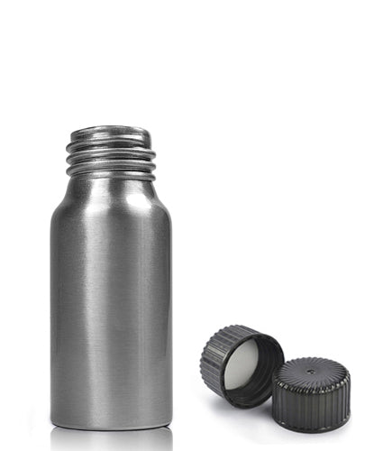 30ml Brushed Aluminium Bottle With Plast