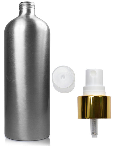 500ml Brushed Aluminium Bottle With Glossy Atomiser